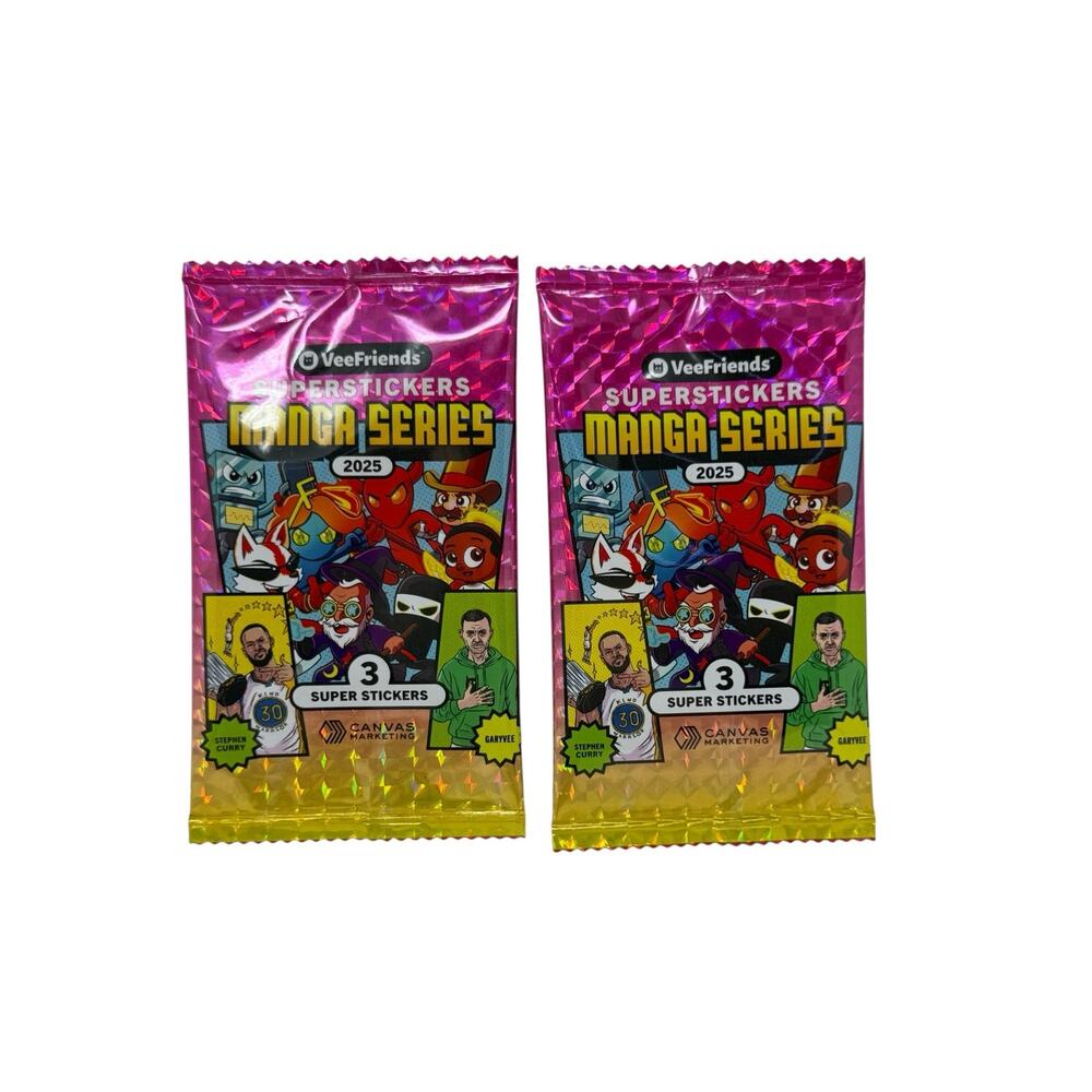 VeeFriends Manga Series 2025 Stephen Curry Super Stickers Sealed 2 Pack Gary Vee